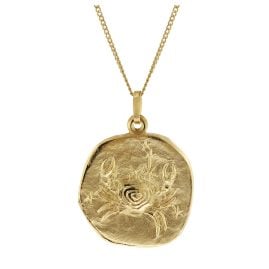 trendor 41960-07 Cancer Zodiac Sign Ø 20 mm with 333/8K Gold Chain for Men