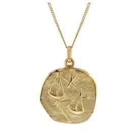 trendor 41960-10 Waage Sternzeichen Ø 20 mm mit 333/8K Goldkette für Herren