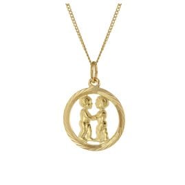 trendor 41980-06 Necklace with Gemini Zodiac Sign 333 Gold Ø 16 mm