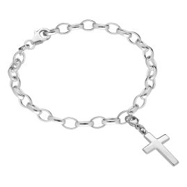 trendor 41807 Armband für Charms 925 Silber Starterband mit Kreuz