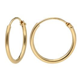 trendor 15171 Hoop Earrings Gold 585 / 14 kt Width 1.3 mm Ø 15 mm