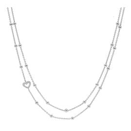 trendor 15137 Damen-Collier 925 Silber Halskette Zweireihig