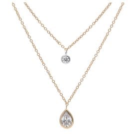 trendor 15140 Ladies' Necklace Gold Plated Silver Two-Rowed
