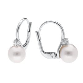trendor 15156 Women's Pearl Earrings Silver