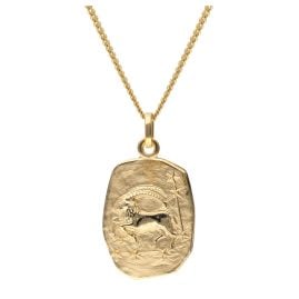 trendor 15404-01 Steinbock Sternzeichen Gold 333 mit vergoldeter Silberkette