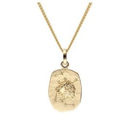 trendor 15436-08 Löwe Sternzeichen Gold 585 / 14K mit vergoldeter Silberkette
