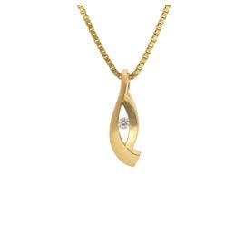 trendor 15618 Women's Necklace 925 Silver Gold-Plated with Cubic Zirconia