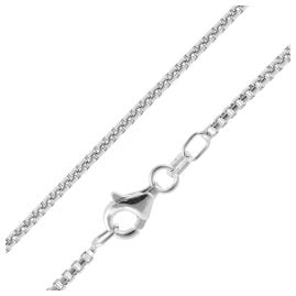trendor 15785 Box Chain Necklace Half Round 925 Silver Width 1.5 mm