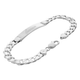 trendor 15812 Men's Engraving Bracelet 925 Silver Curb Chain with Name