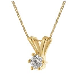trendor 15878 Damen-Halskette mit Anhänger Diamant 0,20 Ct Gold 585/14K