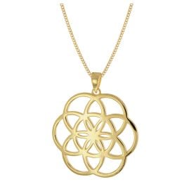 trendor 15923 Women's Necklace Mandala Gold Plated 925 Silver
