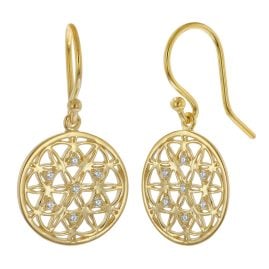 trendor 15936 Damen-Ohrringe mit Mandala-Motiv 925 Silber Vergoldet