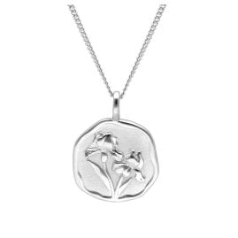 trendor 68000-02 Halskette mit Monatsblume Februar 925 Silber Rhodiniert
