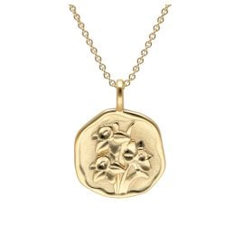 trendor 68002-03 Halskette mit Monatsblume März 925 Silber Vergoldet