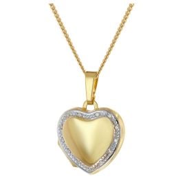 trendor 68157 Damen-Halskette mit Herz-Medaillon 925 Silber Vergoldet