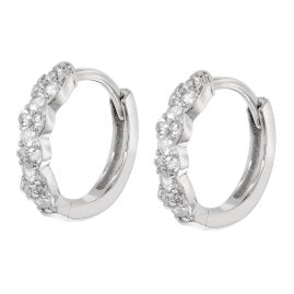 trendor 68192 Children's Hoop Earrings 925 Silver With Cubic Zirconia