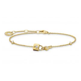 Thomas Sabo A2040-414-14-L19v Ladies' Bracelet Lock Gold Plated Silver