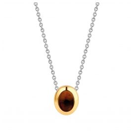 Ti Sento 3928TB Silver Ladies' Necklace with Brown Stone