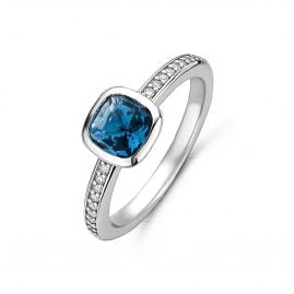 Ti Sento 12176DB Ladies' Ring Silver with Blue Stone
