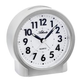 Atlanta 2173/19 Quartz Alarm Clock Light Grey/Silver Tone