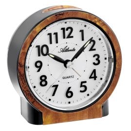 Atlanta 2173/20 Quartz Alarm Clock Black/Walnut