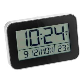 Atlanta 1802/19 Digital Radio-Controlled Alarm Clock Silver Tone