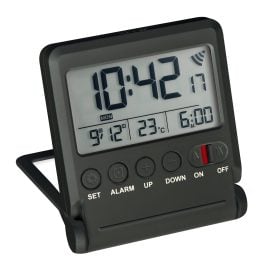 Atlanta 1805/7 Travel Alarm Clock Radio-Controlled Digital Black