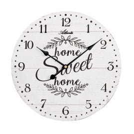 Atlanta 4569/0 Wanduhr in Holzoptik Home Sweet Home