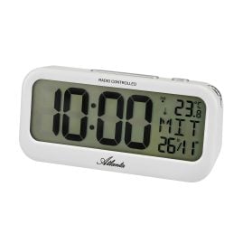 Atlanta 2850/0 Funkwecker Digital Weiß mit 2 Weckzeiten
