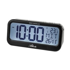 Atlanta 2850/7 Funkwecker Digital Schwarz mit 2 Weckzeiten