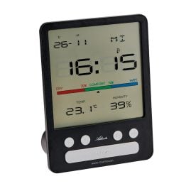 Atlanta 2870/7 Digital-Funkwecker Hygrometer Slim Schwarz
