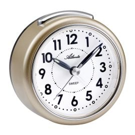 Atlanta 1584/9 Quartz Alarm Clock Champagne Tone with Sweeping Second