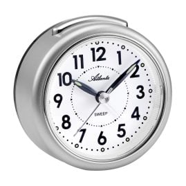 Atlanta 1584/19 Quartz Alarm Clock Silver Tone with Sweeping Second