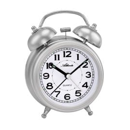 Atlanta 2103/19 Quartz Alarm Clock Silver Tone with Double Bell
