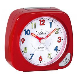 Atlanta 1936/1 Kids Alarm Clock with Quiet Movement Red