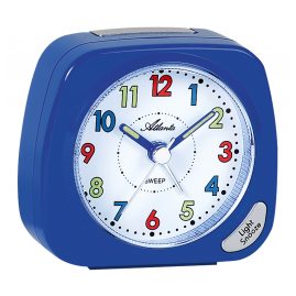 Atlanta 1936/5 Kids Alarm Clock with Quiet Movement Blue