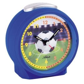 Atlanta 1981/15 Alarm Clock for Children Silent Blue Football