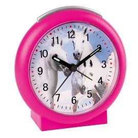 Atlanta 2121/8 Children's Alarm Clock Silent Pink Horses