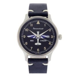 Messerschmitt M-35Q-SL Herrenuhr M35 Quarz mit Lederband Schwarz