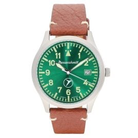 Messerschmitt ME-9673-GLB Herren-Pilotenuhr Quarz Stahl/Grün