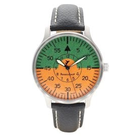 Messerschmitt ME-3H271-LB Men´s Aviator Watch Quartz Orange/Green