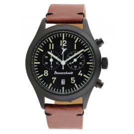 Messerschmitt ME5021-44 Men's Chronograph Aviator Watch with Leather Strap