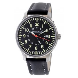 Messerschmitt ME-3H84GMT Men's Aviator Watch GMT with Leather Strap
