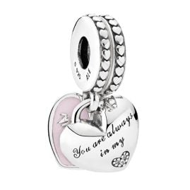 Pandora 792072EN40 Charm-Anhänger Mutter & Tochter Herz Silber