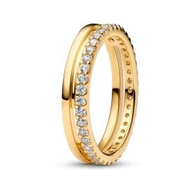 Pandora 163799C01 Damen-Ring Doppelband Goldfarben