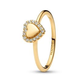 Pandora 163801C01 Women's Ring Heart Gold Tone