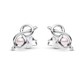 Pandora 293761C01 Damen-Ohrringe Unendlichkeitsknoten Silber