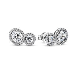 Pandora 293774C01 Women's Stud Earrings Silver Embracing Halo
