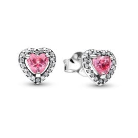 Pandora 298427C02 Damen-Ohrringe Erhabenes Herz Pink