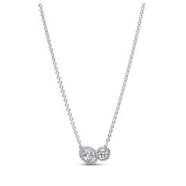 Pandora 393776C01-45 Damen-Halskette Umarmender Heiligenschein Silber